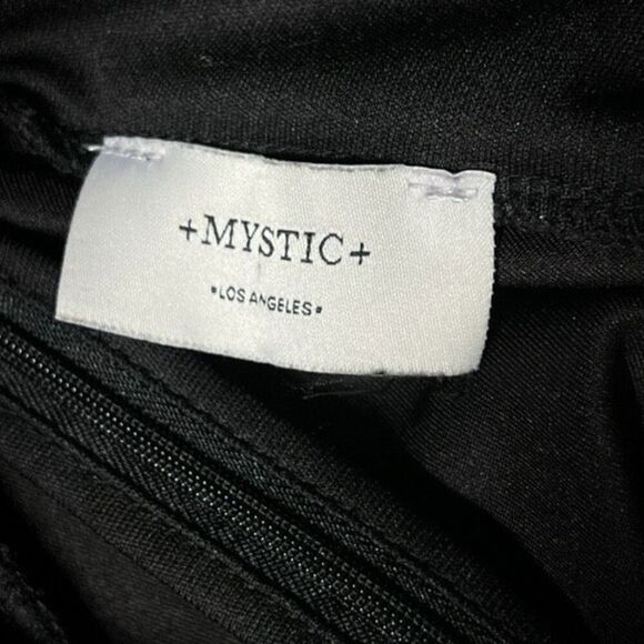 Mystic Los Angeles Sexy Strappy Low Plunging Neckline Little Black Dress Large - Picture 5 of 7